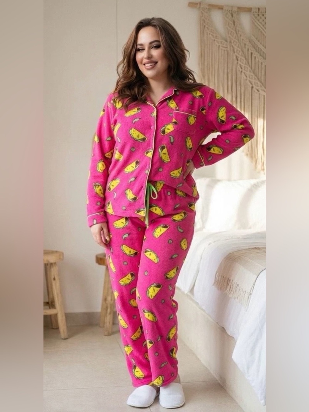 New Angelina Women's Taco Tuesday’s Print Pajamas 2 pc Sz 2X 2XL